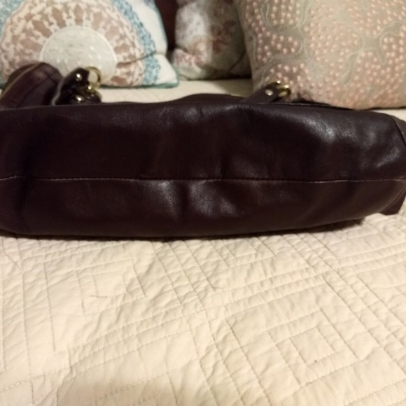 Coach Kristin Spectator Purple Brown Leather North South Zip Tote Bag MSRP $458 - Picture 9 of 12